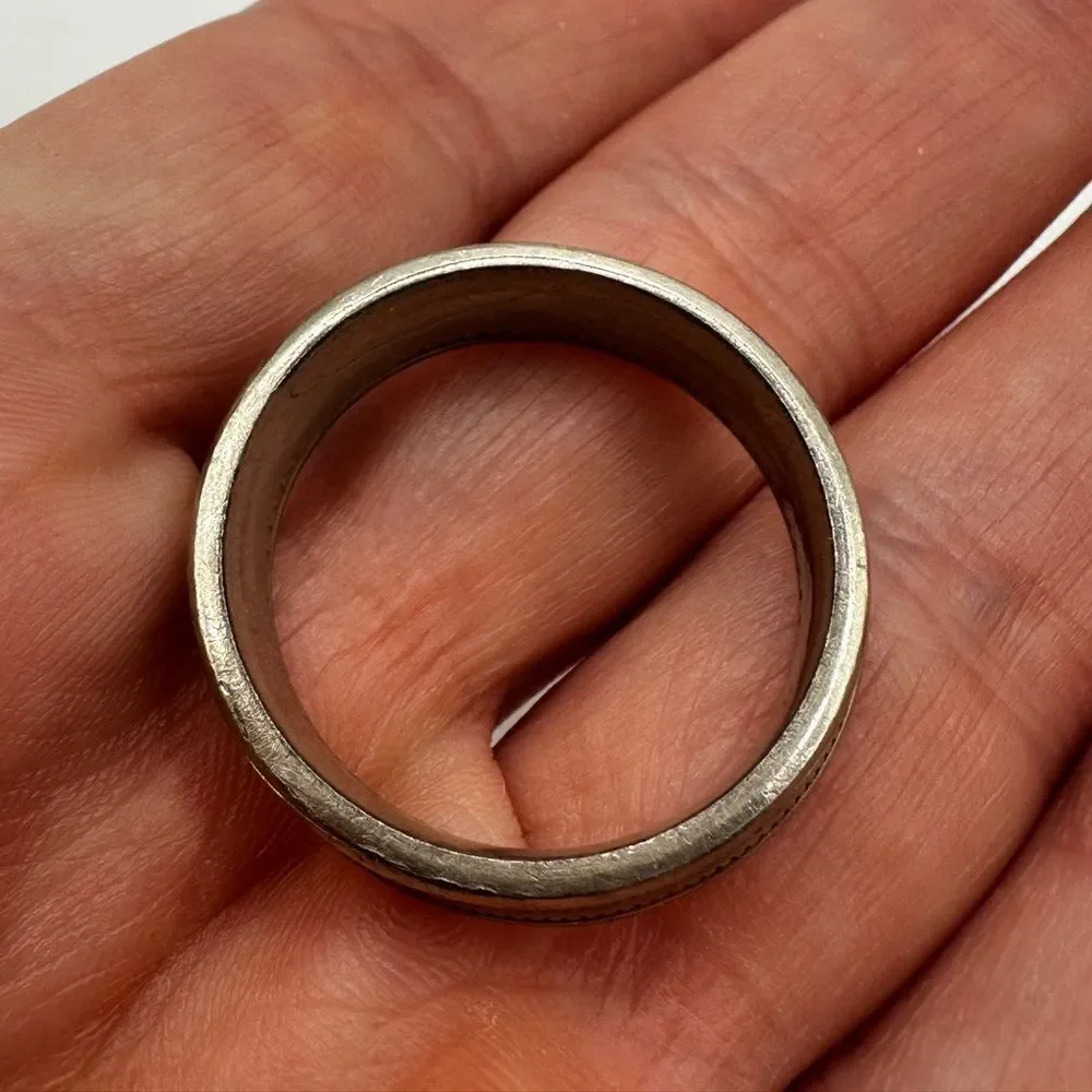 One-of-a-kind, Men's size 12-12.25, Artisan coin wedding band/fashion ring!‎